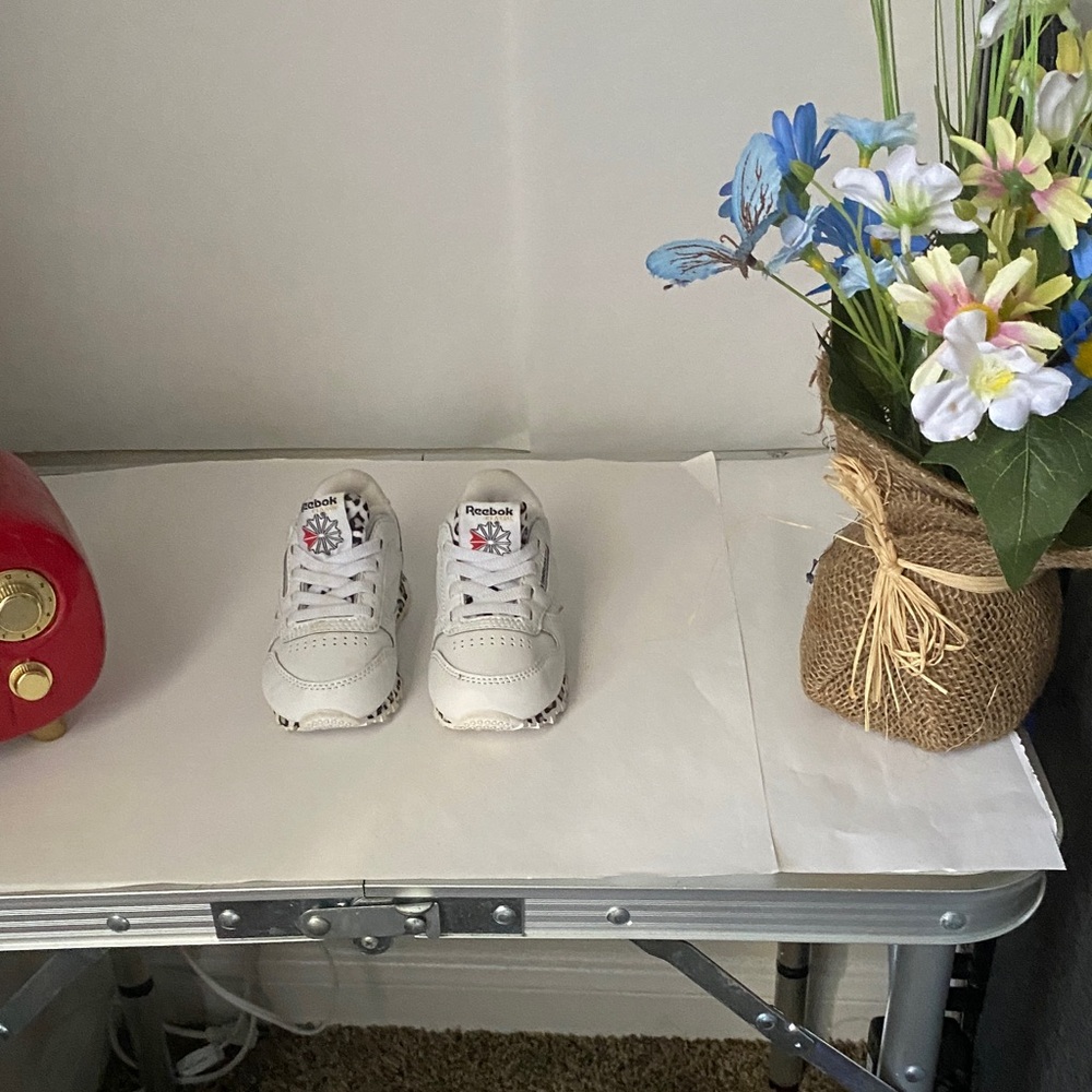 Reebok Kids White and Black Sneakers